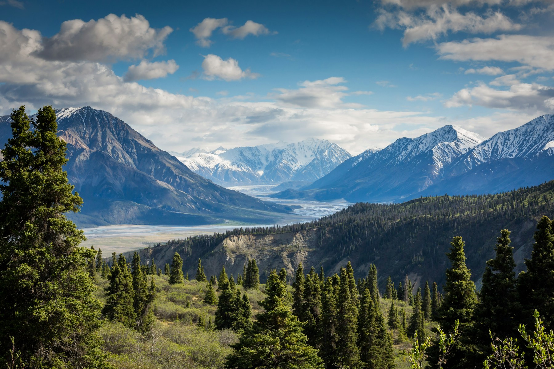 A dramatic landscape photographed at golden hour